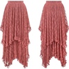 image:imageRVivimos Womens Lace See Through Floral Maxi SkirtCoral Pink