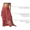 image:imageRVivimos Womens Lace See Through Floral Maxi SkirtCoral Pink