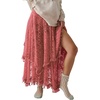 image:imageRVivimos Womens Lace See Through Floral Maxi SkirtCoral Pink