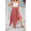 image:imageRVivimos Womens Lace See Through Floral Maxi SkirtCoral Pink