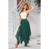 image:imageRVivimos Womens Lace See Through Floral Maxi SkirtDark Green