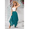 image:imageRVivimos Womens Lace See Through Floral Maxi SkirtGreen