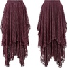 image:imageRVivimos Womens Lace See Through Floral Maxi SkirtMaroon
