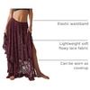 image:imageRVivimos Womens Lace See Through Floral Maxi SkirtMaroon