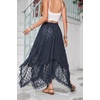 image:imageRVivimos Womens Lace See Through Floral Maxi SkirtNavy Blue