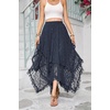 image:imageRVivimos Womens Lace See Through Floral Maxi SkirtNavy Blue