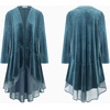 image:imageRVivimos Womens Long Velvet Blazers Coat Casual JacketsHaze Blue