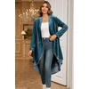 image:imageRVivimos Womens Long Velvet Blazers Coat Casual JacketsHaze Blue