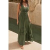 image:imageRVivimos Womens Summer Boho Elastic Waist Flowy Maxi DressArmy Green