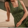 image:imageRVivimos Womens Summer Boho Elastic Waist Flowy Maxi DressArmy Green