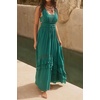 image:imageRVivimos Womens Summer Boho Elastic Waist Flowy Maxi DressDark Green