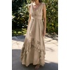 image:imageRVivimos Womens Summer Boho Elastic Waist Flowy Maxi DressKhaki