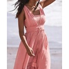 image:imageRVivimos Womens Summer Boho Elastic Waist Flowy Maxi DressPink