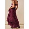 image:imageRVivimos Womens Summer Boho Elastic Waist Flowy Maxi DressWine Red