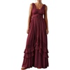 image:imageRVivimos Womens Summer Boho Elastic Waist Flowy Maxi DressWine Red