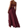 image:imageRVivimos Womens Summer Boho Elastic Waist Flowy Maxi DressWine Red
