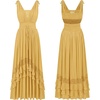 image:imageRVivimos Womens Summer Boho Elastic Waist Flowy Maxi DressYellow
