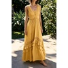 image:imageRVivimos Womens Summer Boho Elastic Waist Flowy Maxi DressYellow