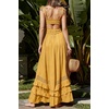 image:imageRVivimos Womens Summer Boho Elastic Waist Flowy Maxi DressYellow