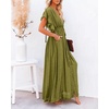image:imageRVivimos Womens Summer Boho Loose Maxi Dress with PocketsArmy Green