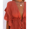 image:imageRVivimos Womens Summer Boho Loose Maxi Dress with PocketsRust Orange