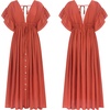 image:imageRVivimos Womens Summer Boho Loose Maxi Dress with PocketsRust Orange