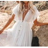 image:imageRVivimos Womens Summer Boho Loose Maxi Dress with PocketsWhite