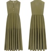 image:imageRVivimos Womens Summer Cotton Button V Neck Maxi DressArmy Green