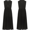 image:imageRVivimos Womens Summer Cotton Button V Neck Maxi DressBlack