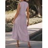 image:imageRVivimos Womens Summer Cotton Button V Neck Maxi DressDusty Purple