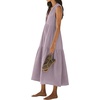 image:imageRVivimos Womens Summer Cotton Button V Neck Maxi DressDusty Purple