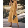 image:imageRVivimos Womens Summer Cotton Button V Neck Maxi DressGinger