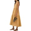 image:imageRVivimos Womens Summer Cotton Button V Neck Maxi DressGinger