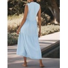 image:imageRVivimos Womens Summer Cotton Button V Neck Maxi DressLight Blue