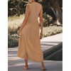 image:imageRVivimos Womens Summer Cotton Button V Neck Maxi DressLight Khaki