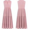 image:imageRVivimos Womens Summer Cotton Button V Neck Maxi DressPink