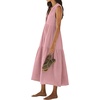 image:imageRVivimos Womens Summer Cotton Button V Neck Maxi DressPink