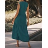 image:imageRVivimos Womens Summer Cotton Button V Neck Maxi DressTeal