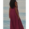 image:imageRVivimos Womens Summer Cotton Button V Neck Maxi DressWine Red