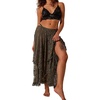 image:imageRVivimos Womens Lace See Through Floral Maxi SkirtArmygreen
