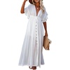 image:imageRVivimos Womens Summer Boho Loose Maxi Dress with PocketsWhite