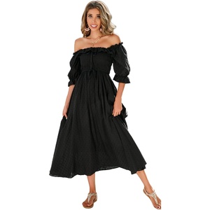 image:imageRVivimos Women Summer Cotton A Line Flowy Long DressesBlack2
