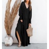 image:imageRVivimos Long Sleeve V Neck Flowy Maxi Dresses for WomenBlack