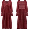 image:imageRVivimos Long Sleeve V Neck Flowy Maxi Dresses for WomenBurgundy