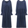 image:imageRVivimos Long Sleeve V Neck Flowy Maxi Dresses for WomenDarkblue
