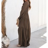 image:imageRVivimos Long Sleeve V Neck Flowy Maxi Dresses for WomenDarkbrown