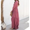 image:imageRVivimos Long Sleeve V Neck Flowy Maxi Dresses for WomenDarkpink