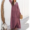 image:imageRVivimos Long Sleeve V Neck Flowy Maxi Dresses for WomenDarkrose