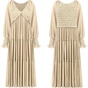 image:imageRVivimos Long Sleeve V Neck Flowy Maxi Dresses for WomenLight Khaki