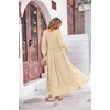 image:imageRVivimos Long Sleeve V Neck Flowy Maxi Dresses for WomenLight Khaki